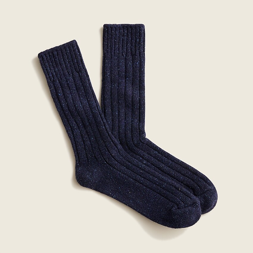 j.crew: american trench™ wool-silk boot socks for men, right side, view zoomed