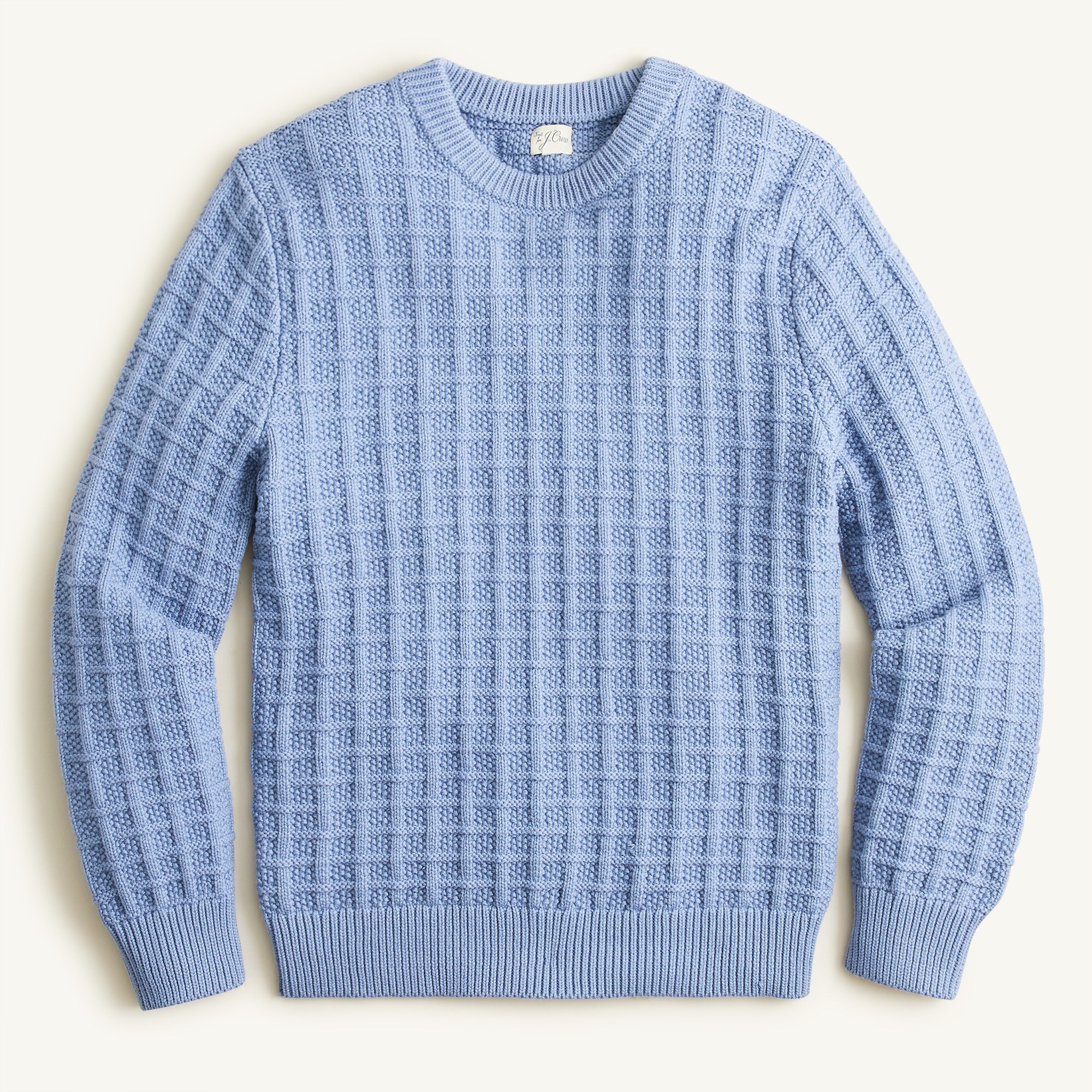 Cotton sweater in checkered stitch