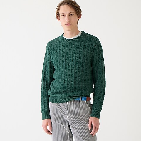 mens Cotton sweater in checkered stitch