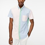 Slim rainbow-stripe flex casual shirt