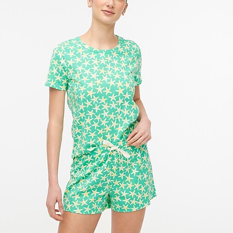womens Short-sleeve knit pajama set