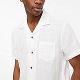 Short-sleeve linen-cotton camp shirt