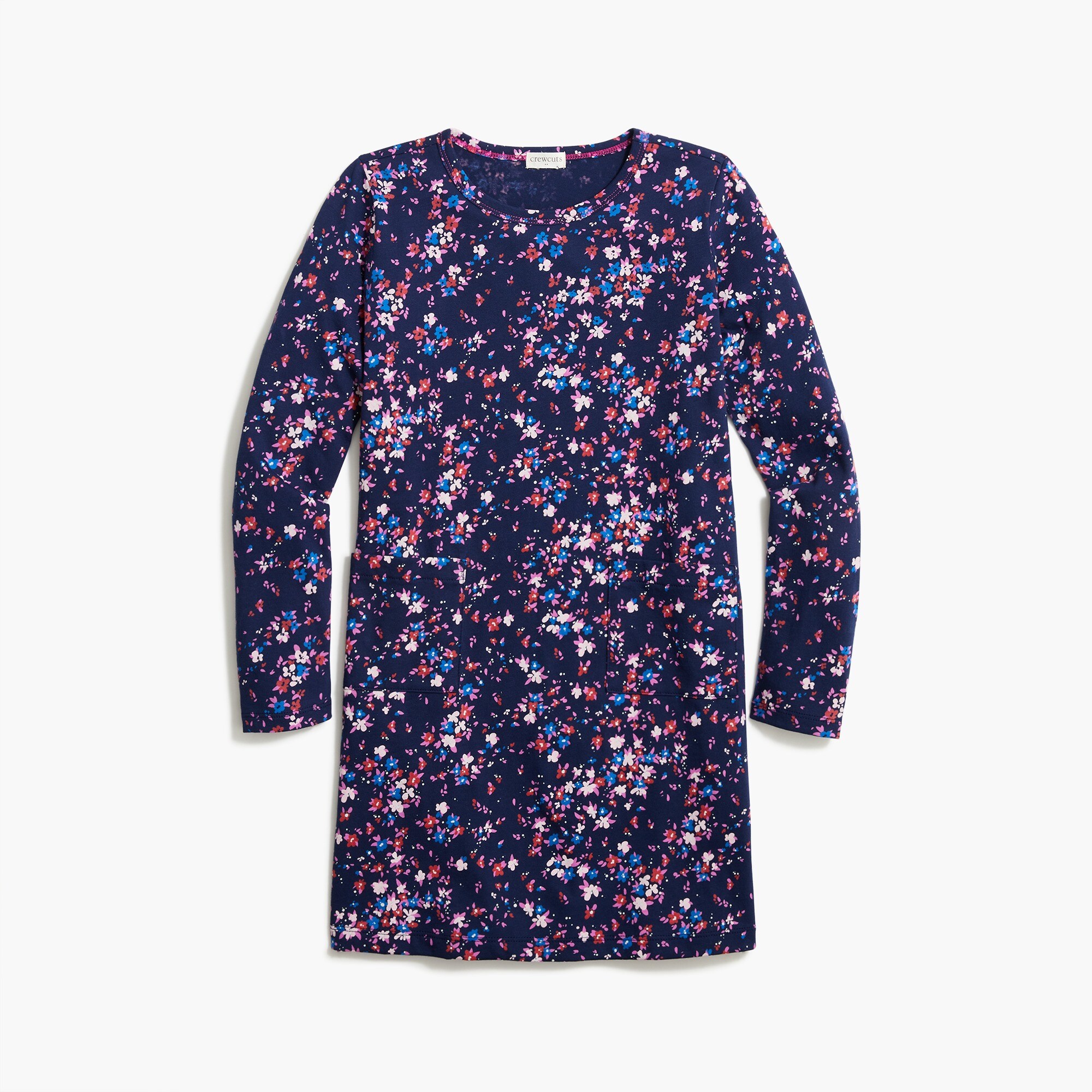 girls' floral patch-pocket dress for girls