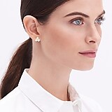 Pearl triangle stud earrings