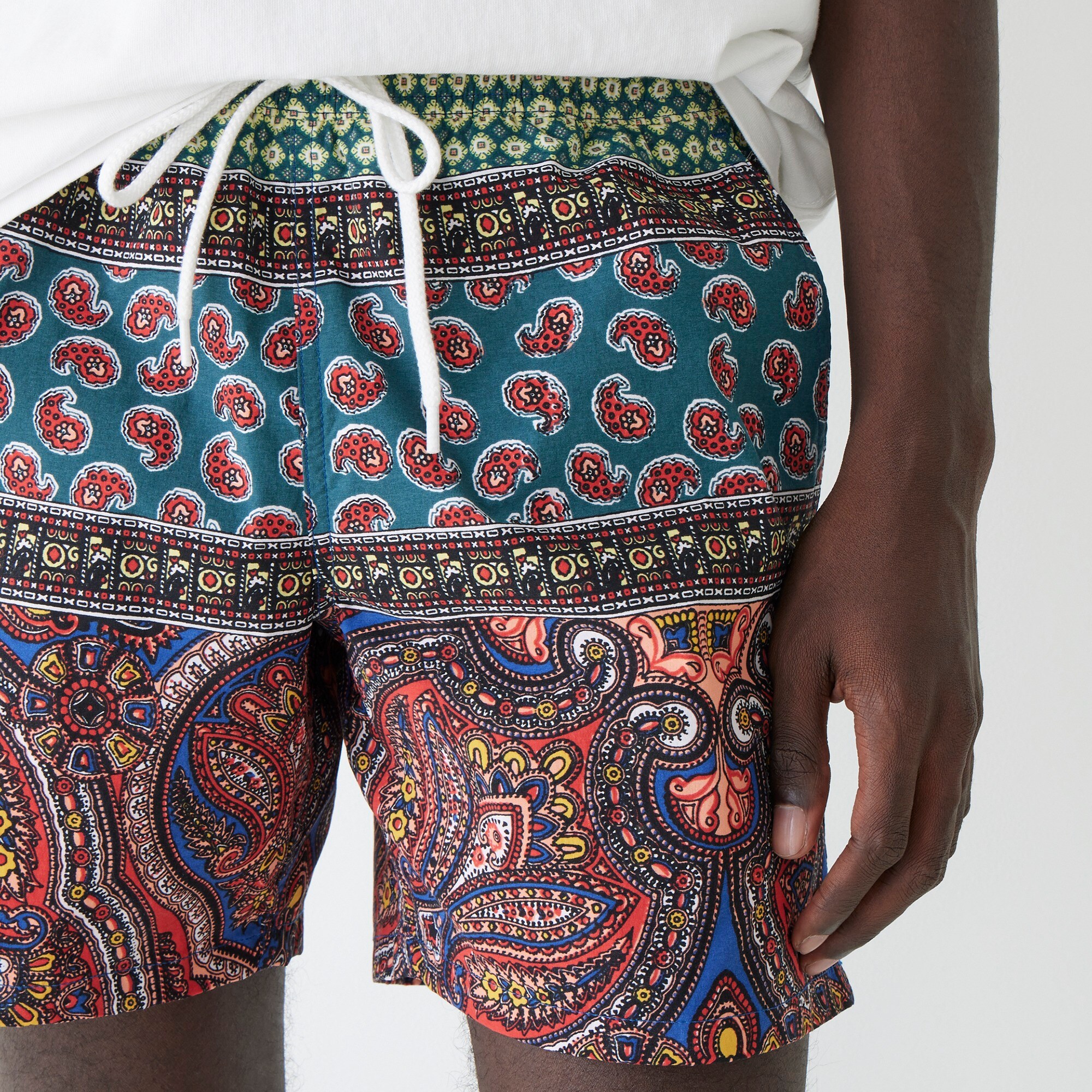 6&quot; stretch swim trunk in scarf print