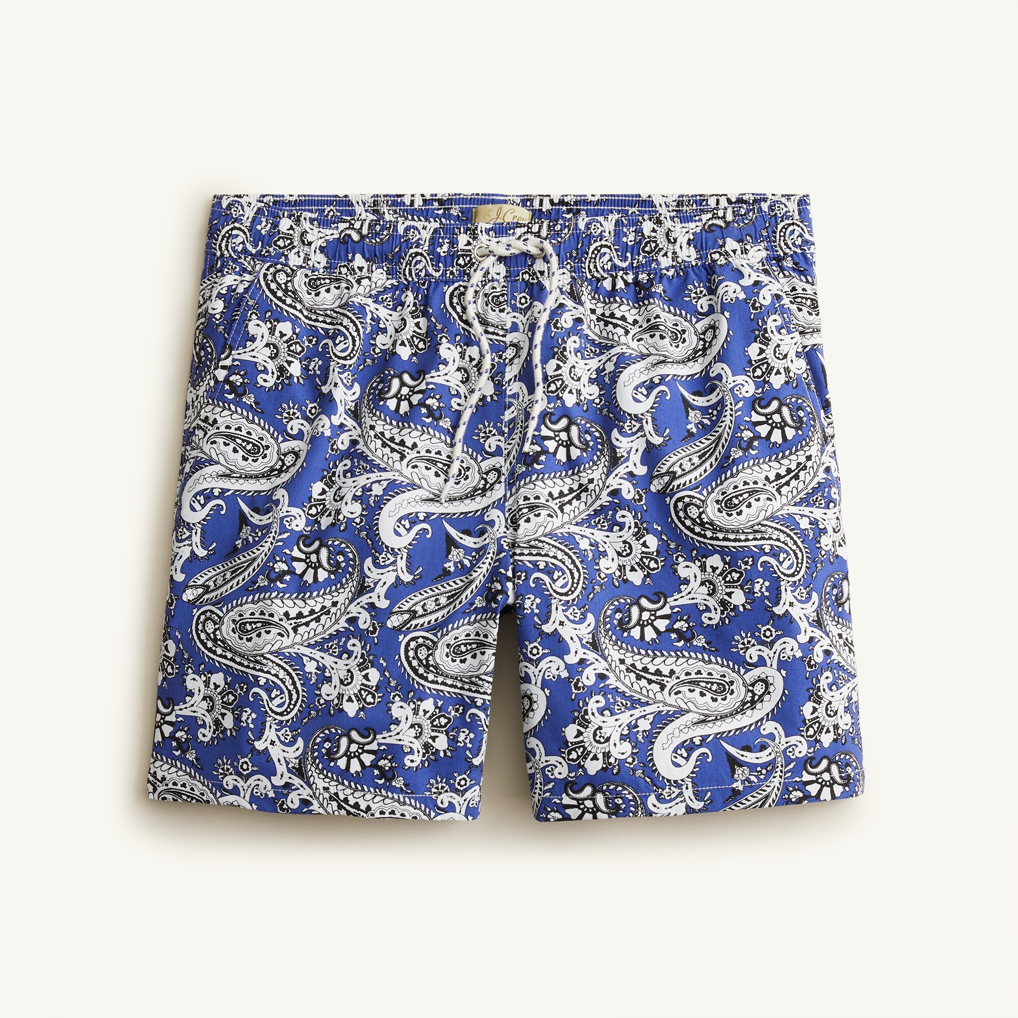 6" stretch swim trunk in paisley print