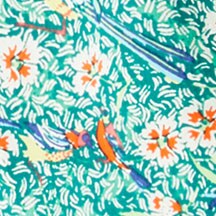 BIRD FLOWER GREEN MULTI