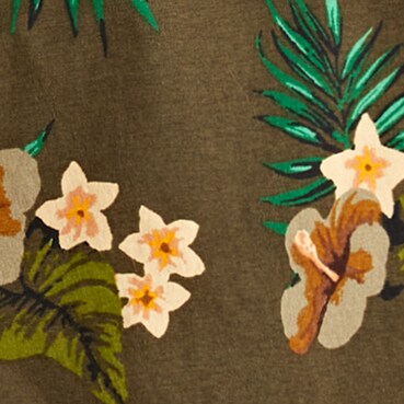 HAWAIIAN FLORAL OLIVE M