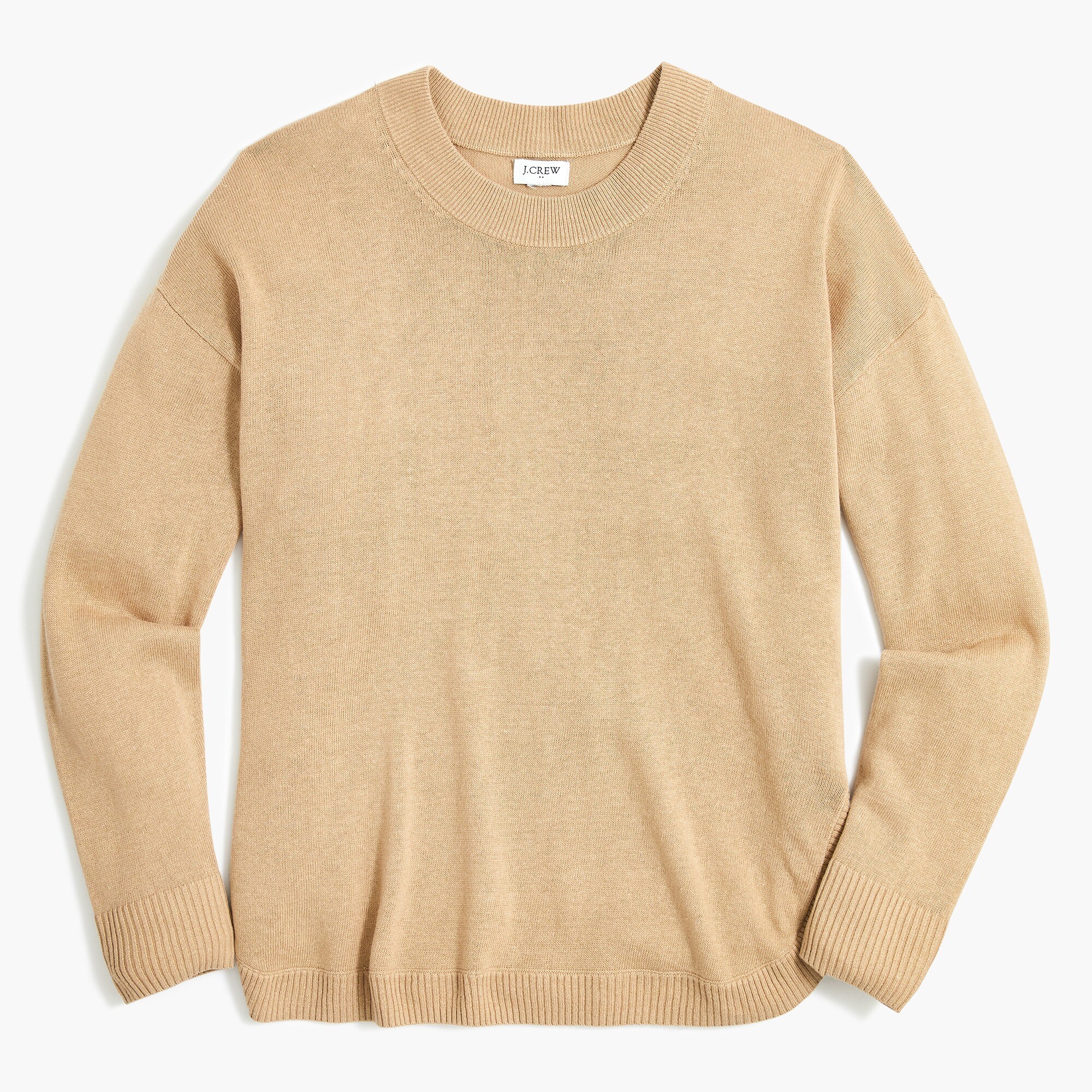 Factory Linen blend Curved hem Sweater For Women