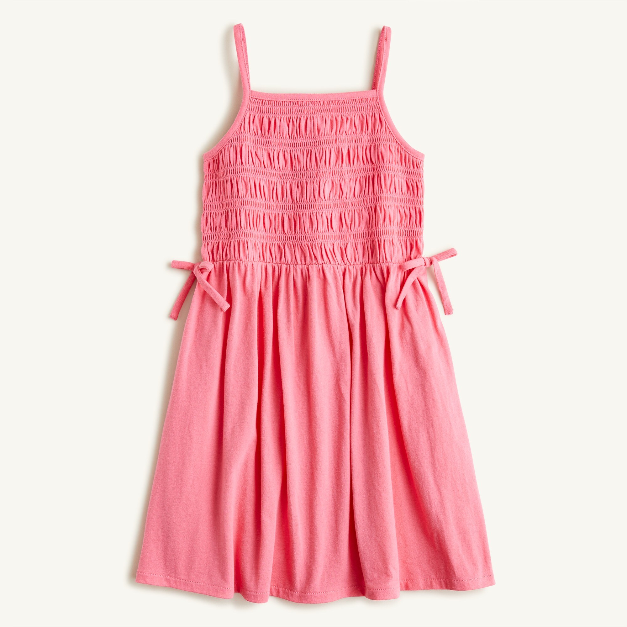Girls' smocked cotton dress with bows