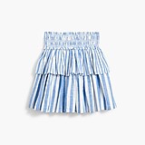 Girls' tiered pull-on skirt in stripe