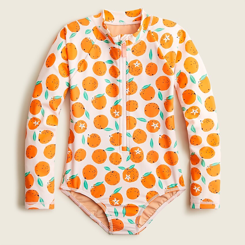 j.crew: girls' rash guard with upf 50+ for girls, right side, view zoomed