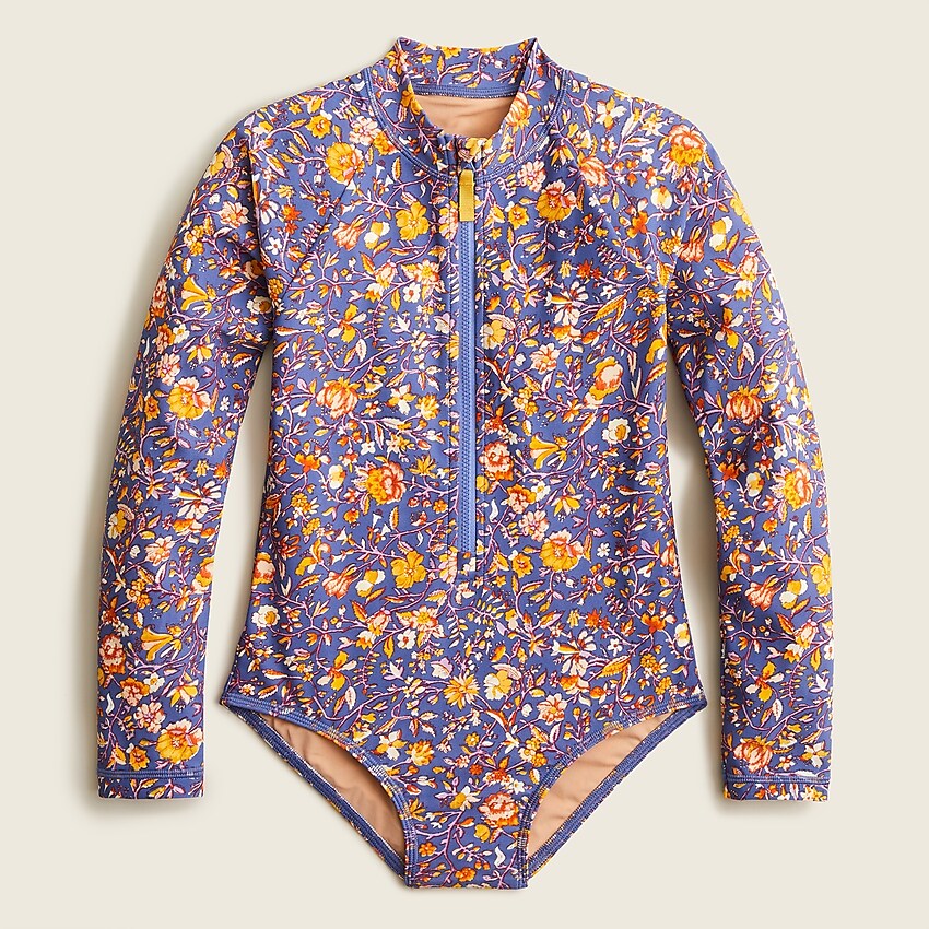 j.crew: girls' rash guard with upf 50+ for girls, right side, view zoomed