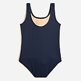 Girls' ribbed one-piece swimsuit with UPF 50+