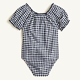 Girls' gingham one-piece swimsuit with UPF 50+