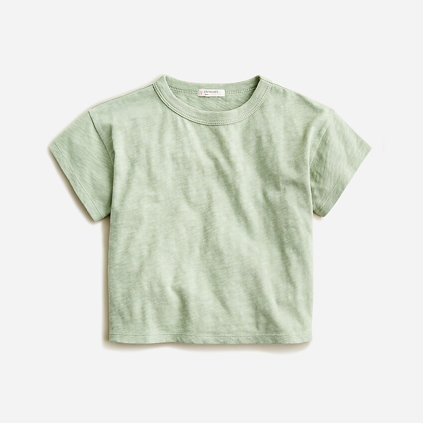 j.crew: girls' cropped t-shirt for girls, right side, view zoomed