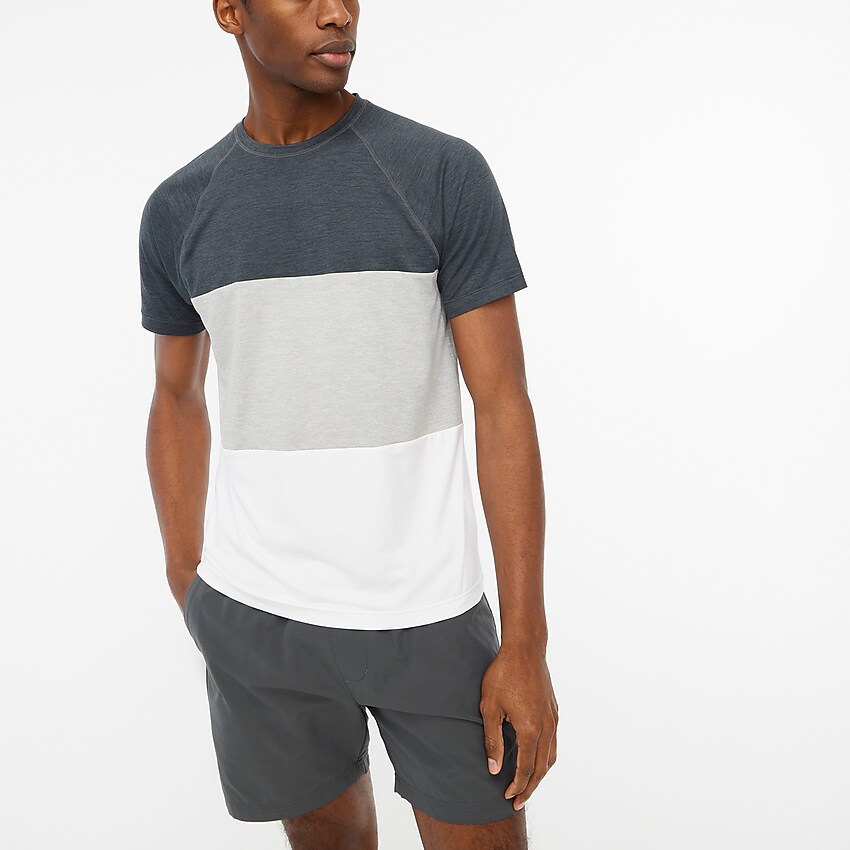 factory: colorblock raglan performance tee for men, right side, view zoomed