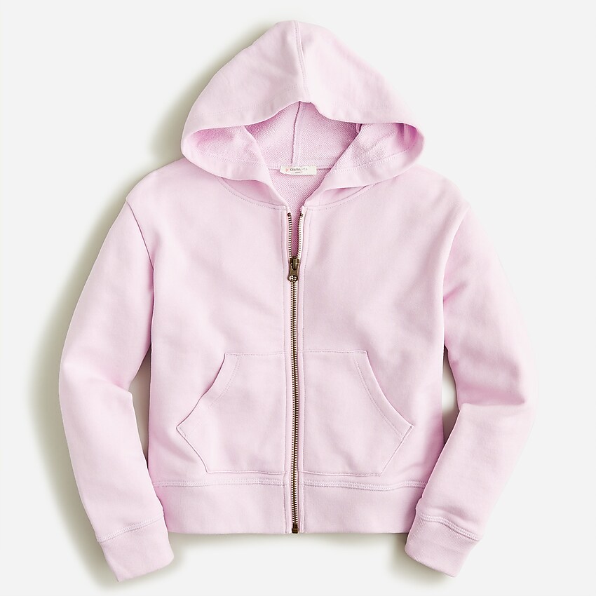 j.crew: kids' full-zip hoodie for girls, right side, view zoomed