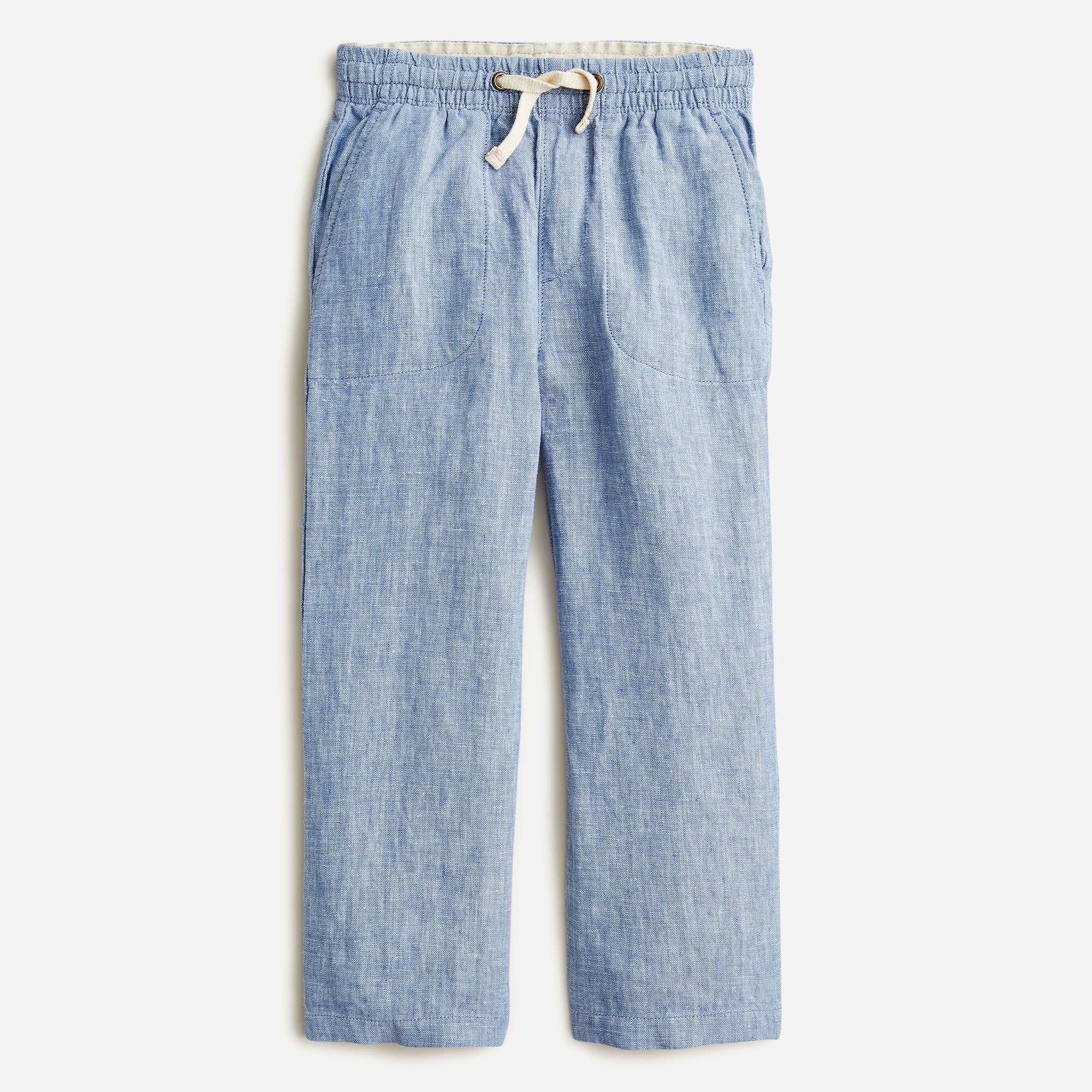 Boys' pull-on pant in linen-cotton blend