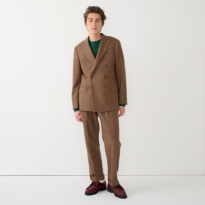 j.crew: kenmare double-breasted suit jacket in italian wool for men, right side, view zoomed