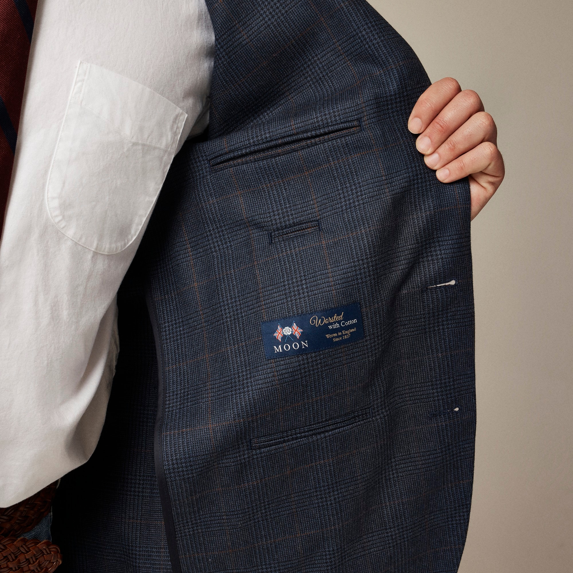 Ludlow Slim-fit blazer in English cotton-wool blend