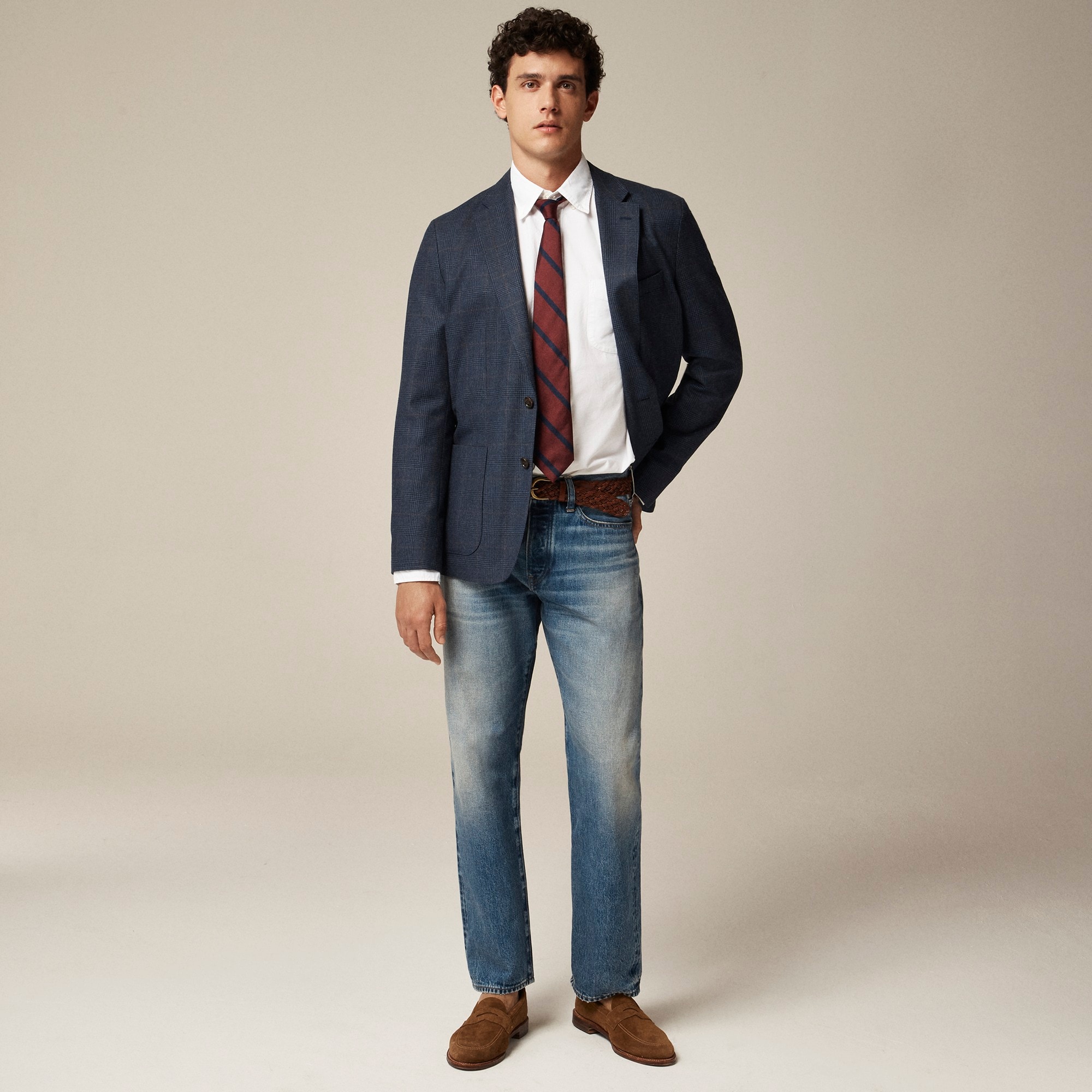 mens Ludlow Slim-fit blazer in English cotton-wool blend