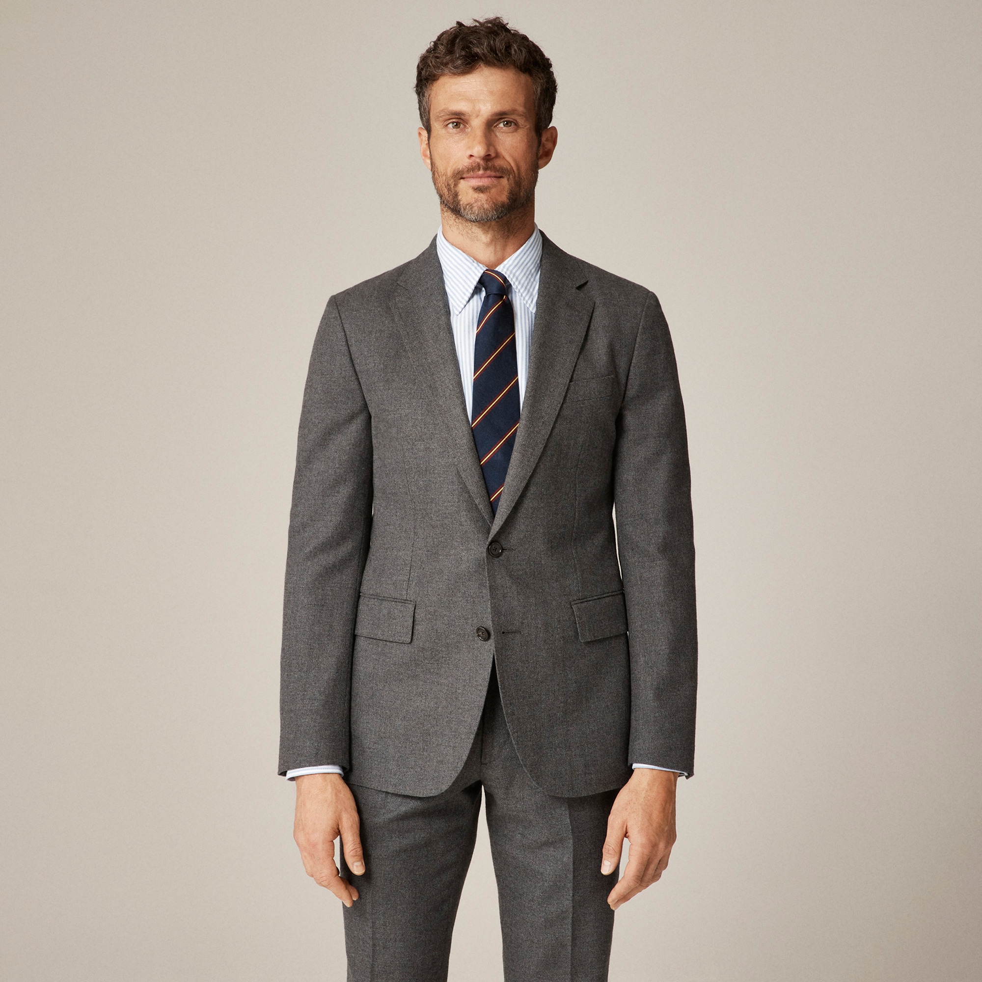 Ludlow Slim-fit suit jacket in English cotton-wool blend