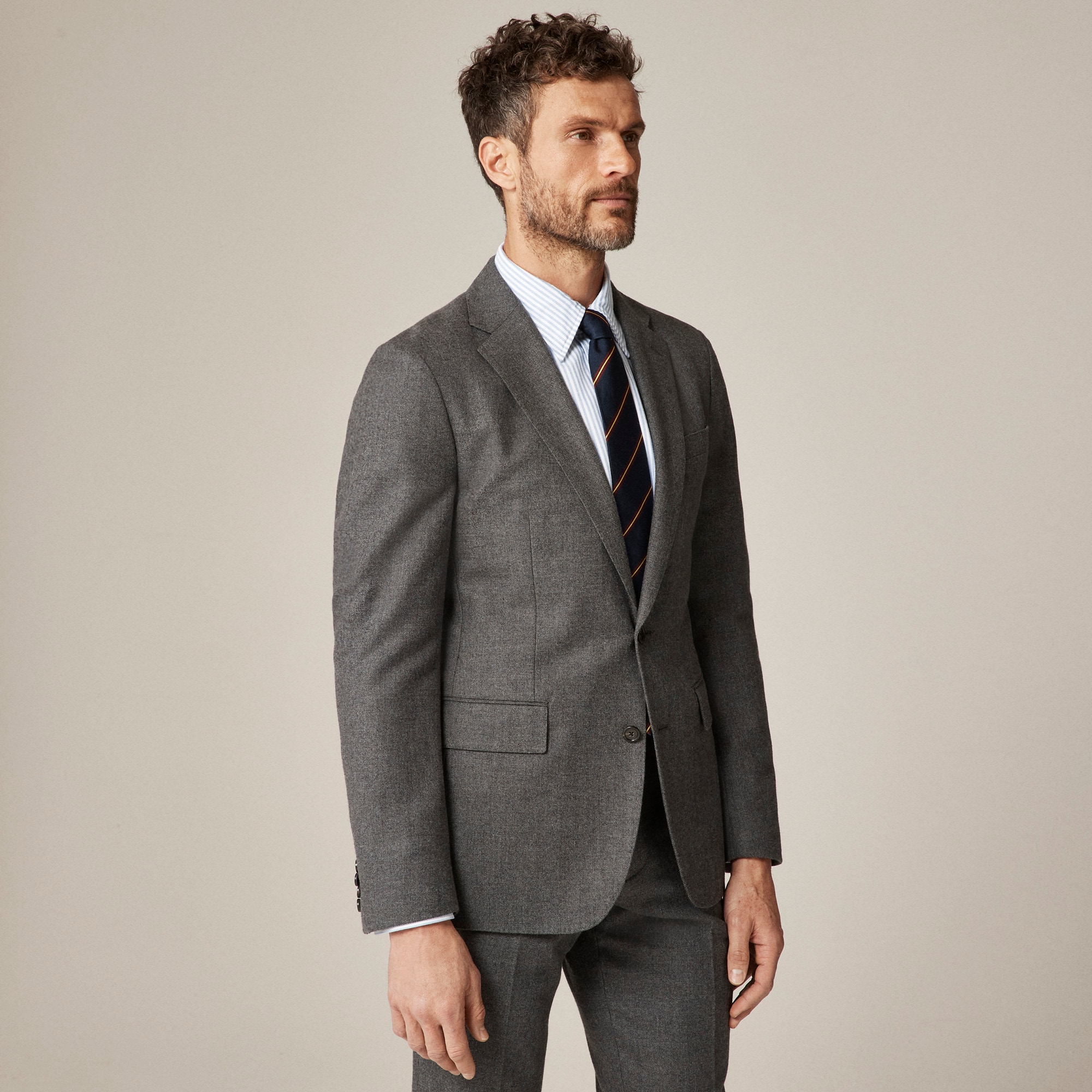 Ludlow Slim-fit suit jacket in English cotton-wool blend