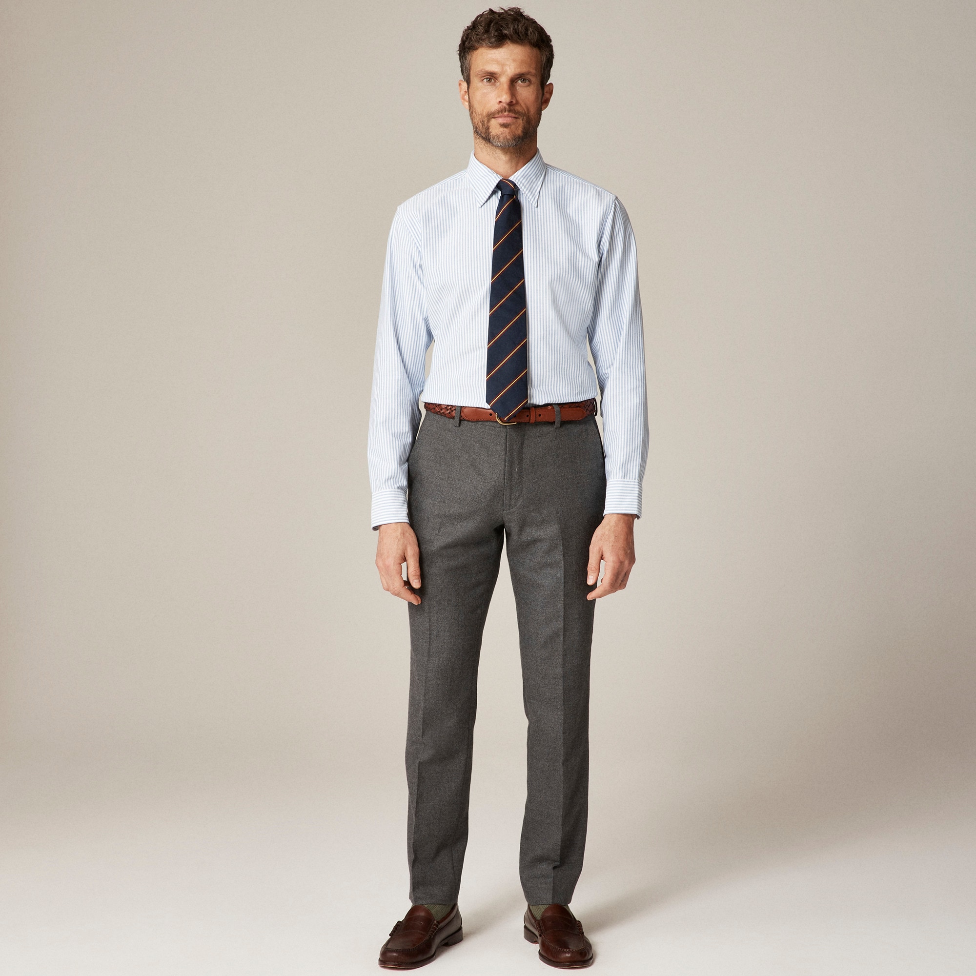 Ludlow Slim-fit suit pant in English cotton-wool blend