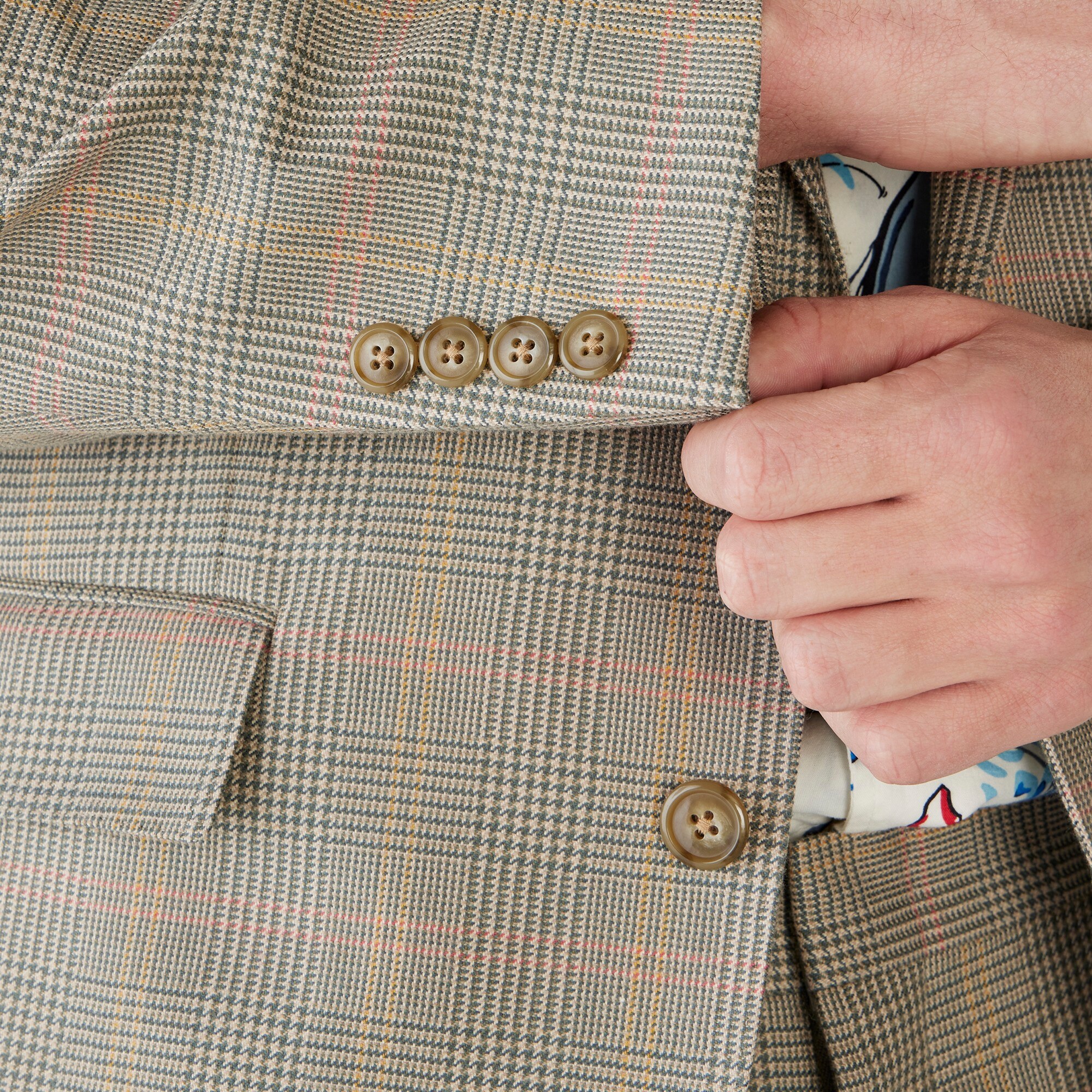 Ludlow Slim-fit suit jacket in English cotton-wool
