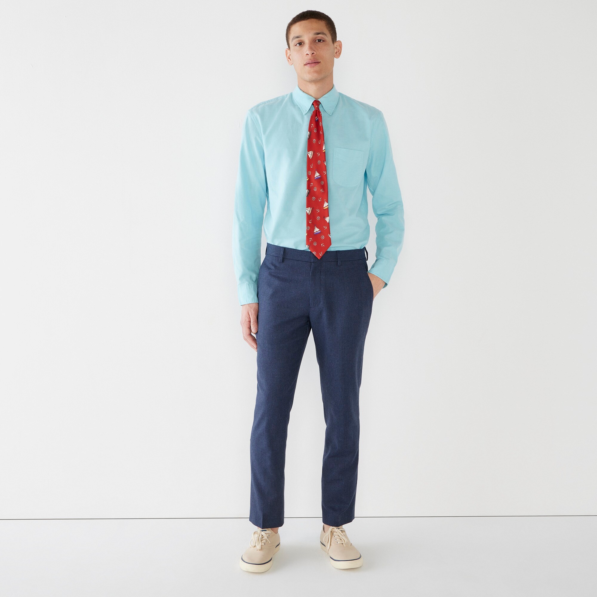 Ludlow Slim-fit suit pant in English cotton-wool blend