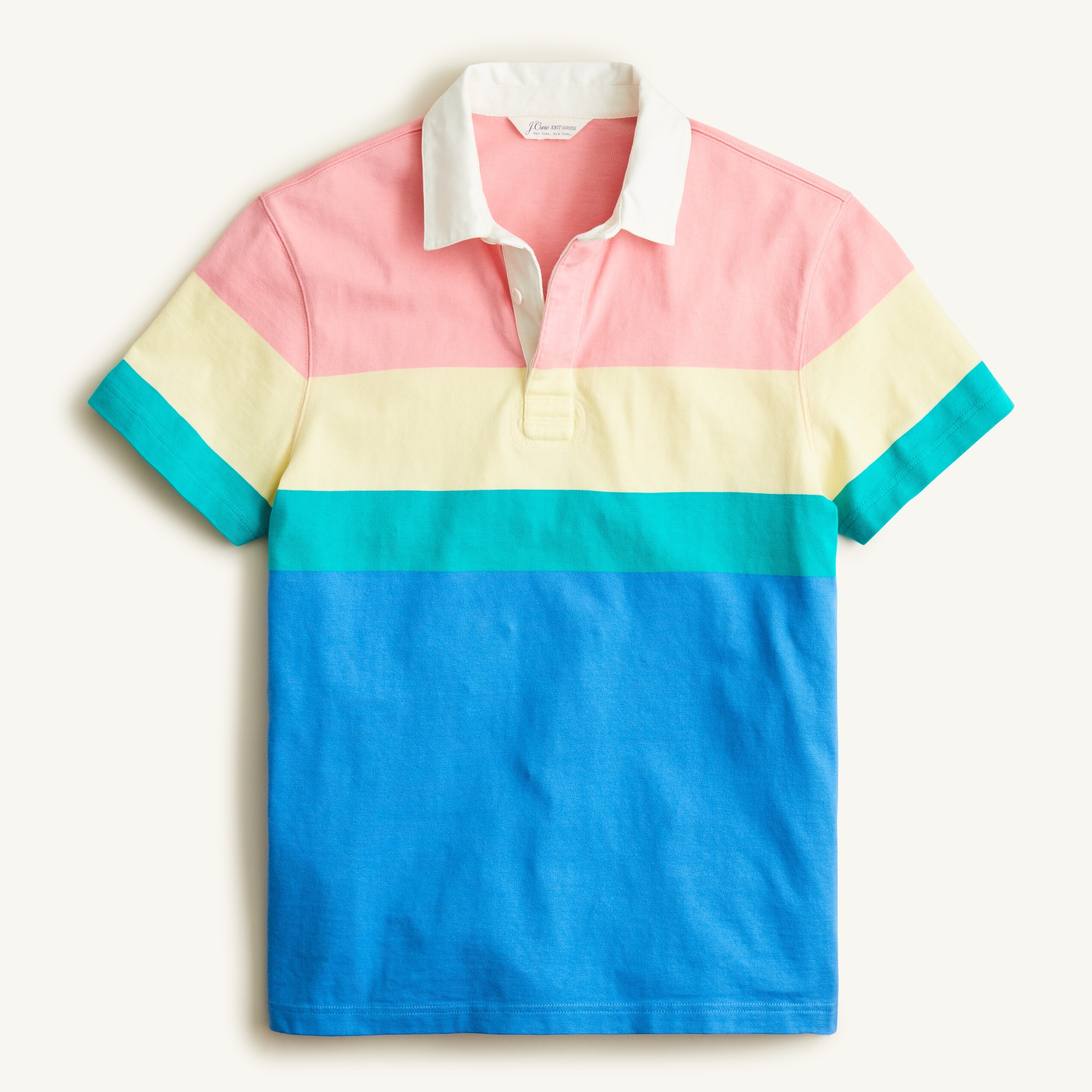 J.Crew: Short-sleeve Rugby Shirt In Stripe For Men J.Crew: Short-sleeve Rugby Shirt In Stripe For Men