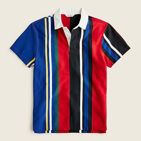 mens Short-sleeve rugby shirt in mixed stripe