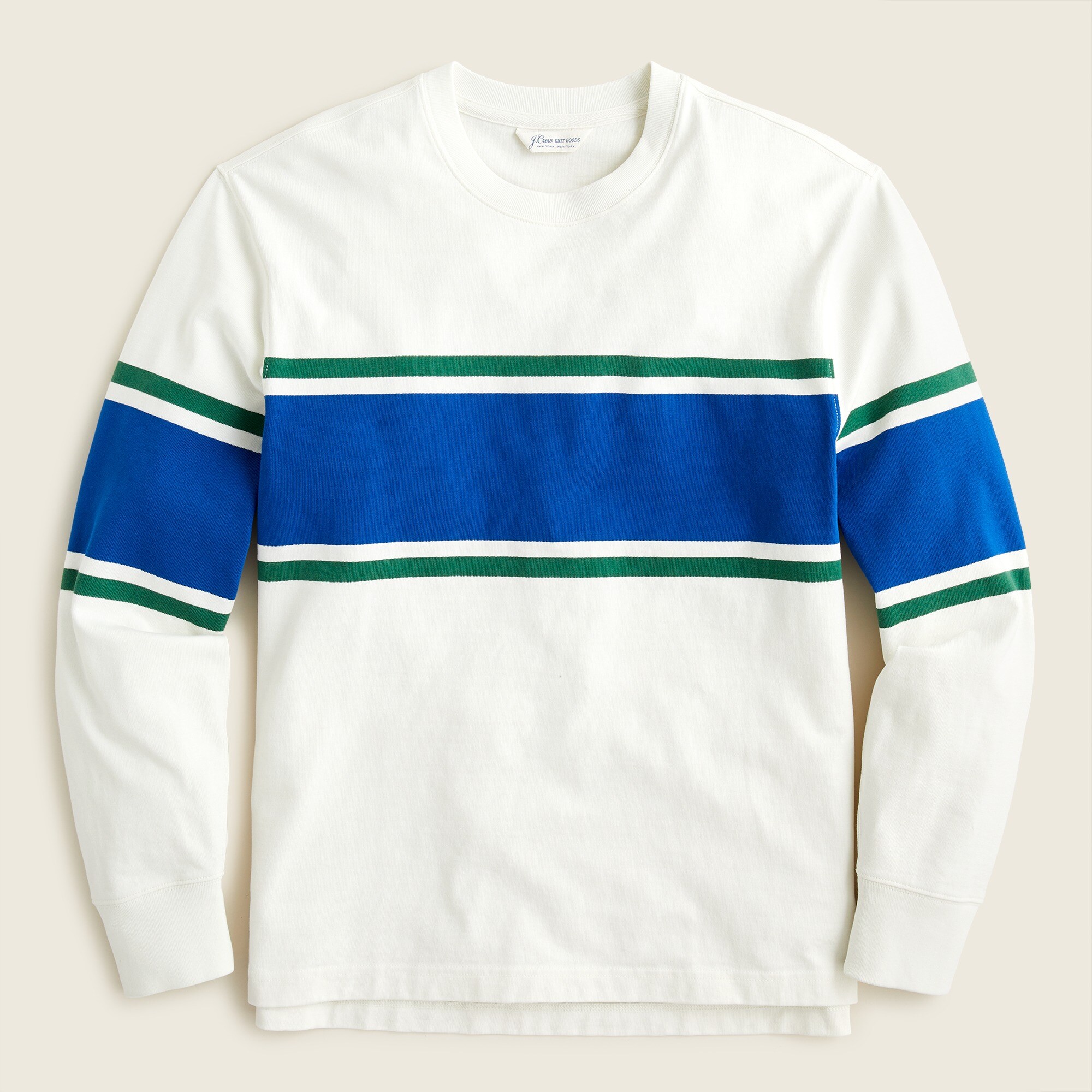 Rugby crewneck shirt in chest stripe