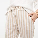 Striped linen-cotton drawstring pant