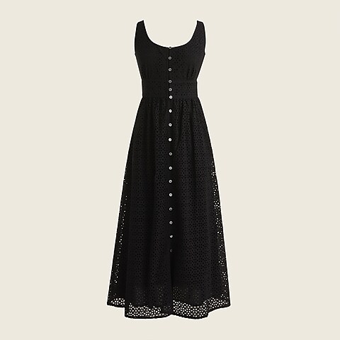  Button-front eyelet dress