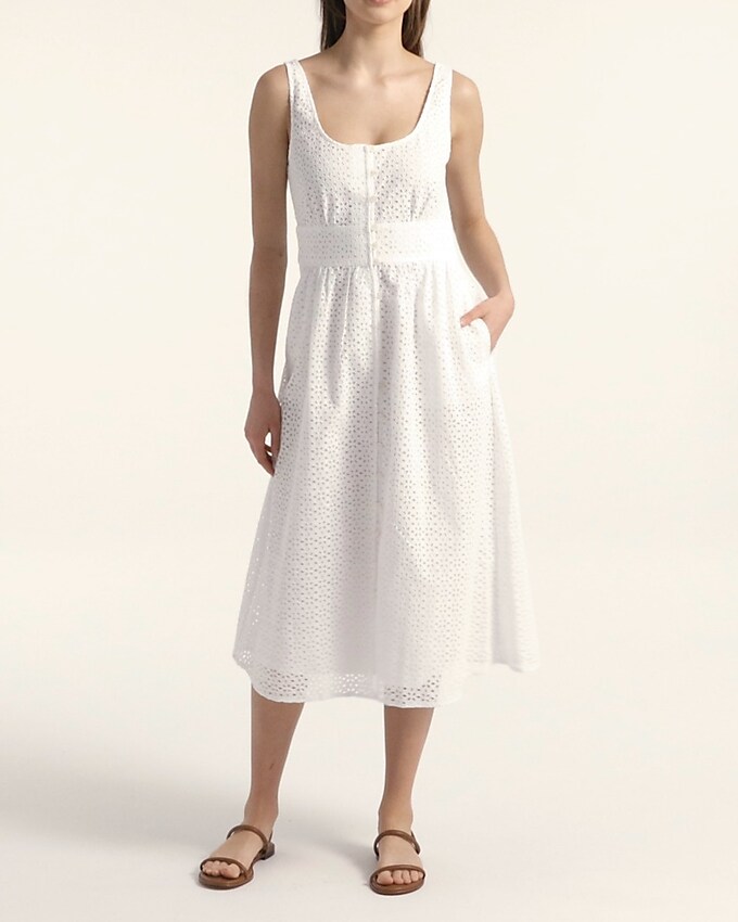 Button-front eyelet dress