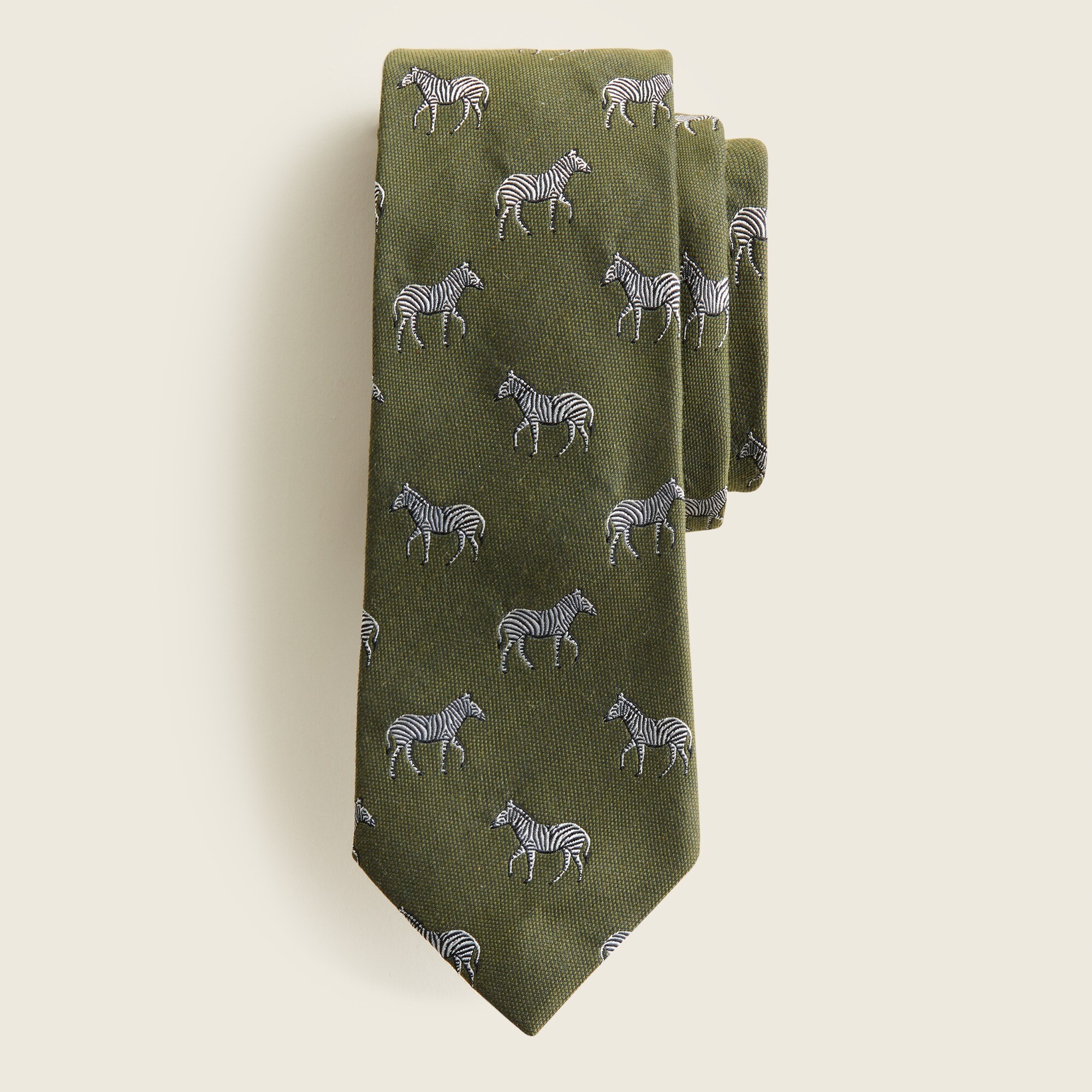 J.Crew: Zebra Tie In Cotton-silk Blend For Men