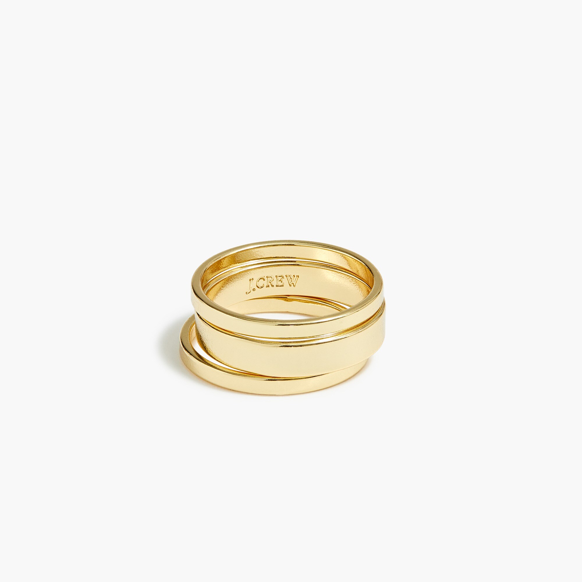 Gold flat rings set-of-three