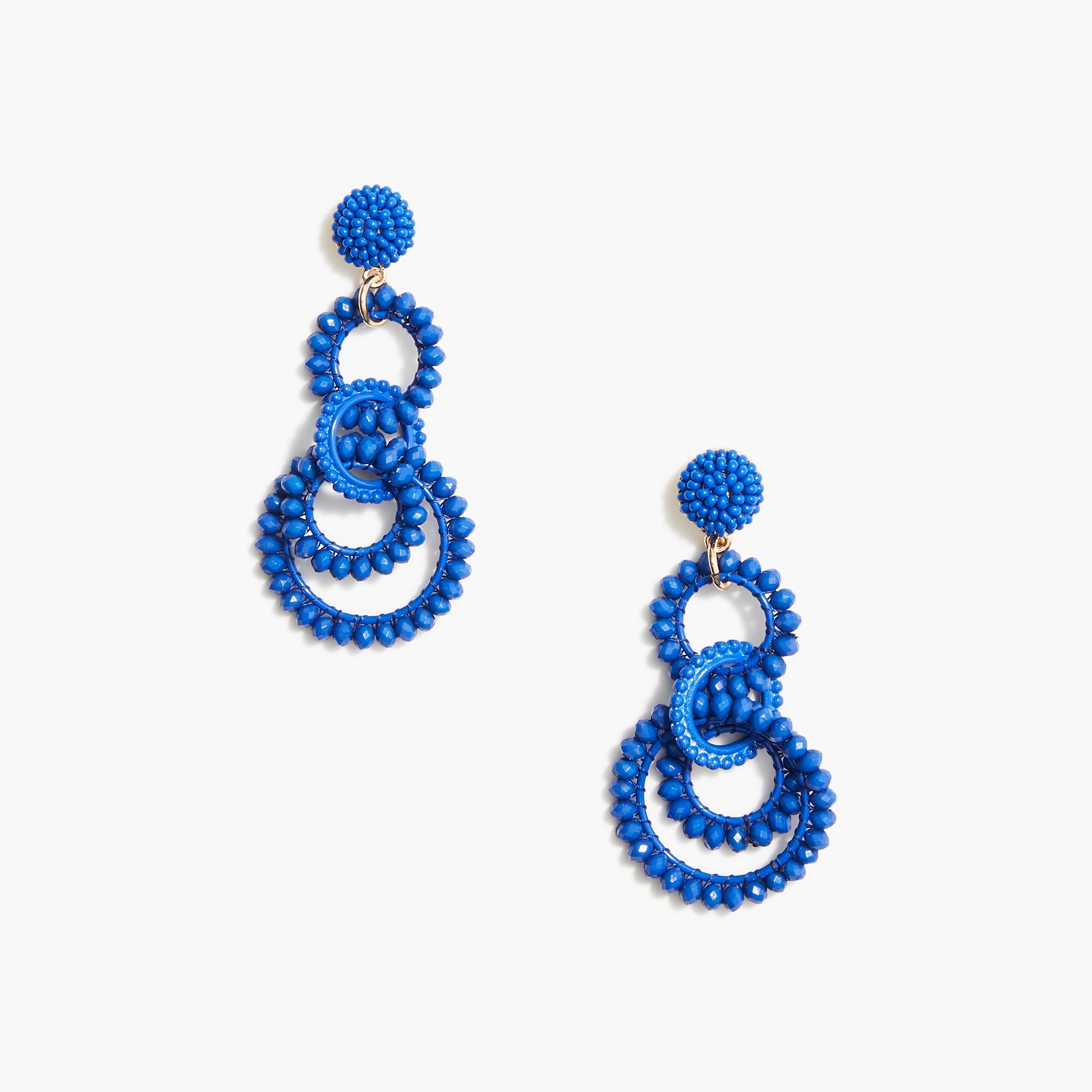 Interlocking beaded drop earrings
