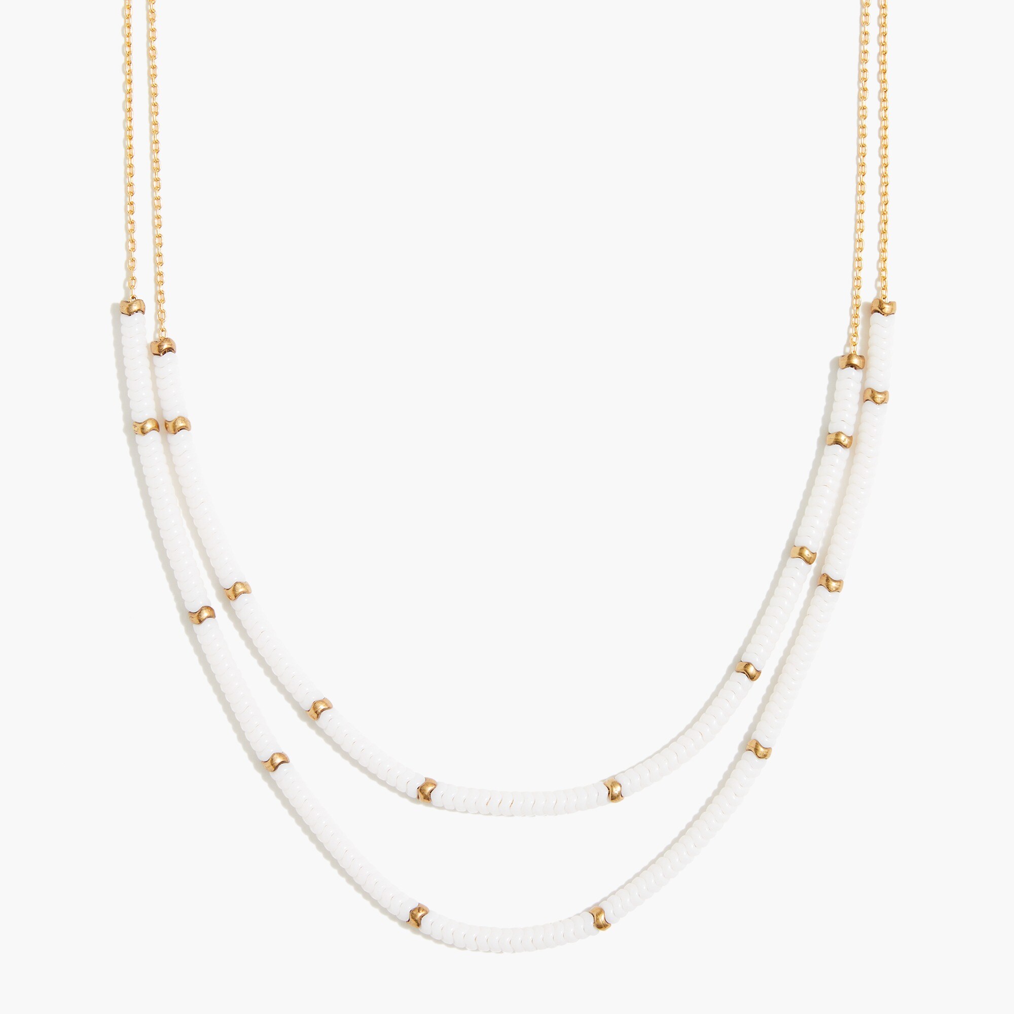 Two-layer chevron beaded necklace
