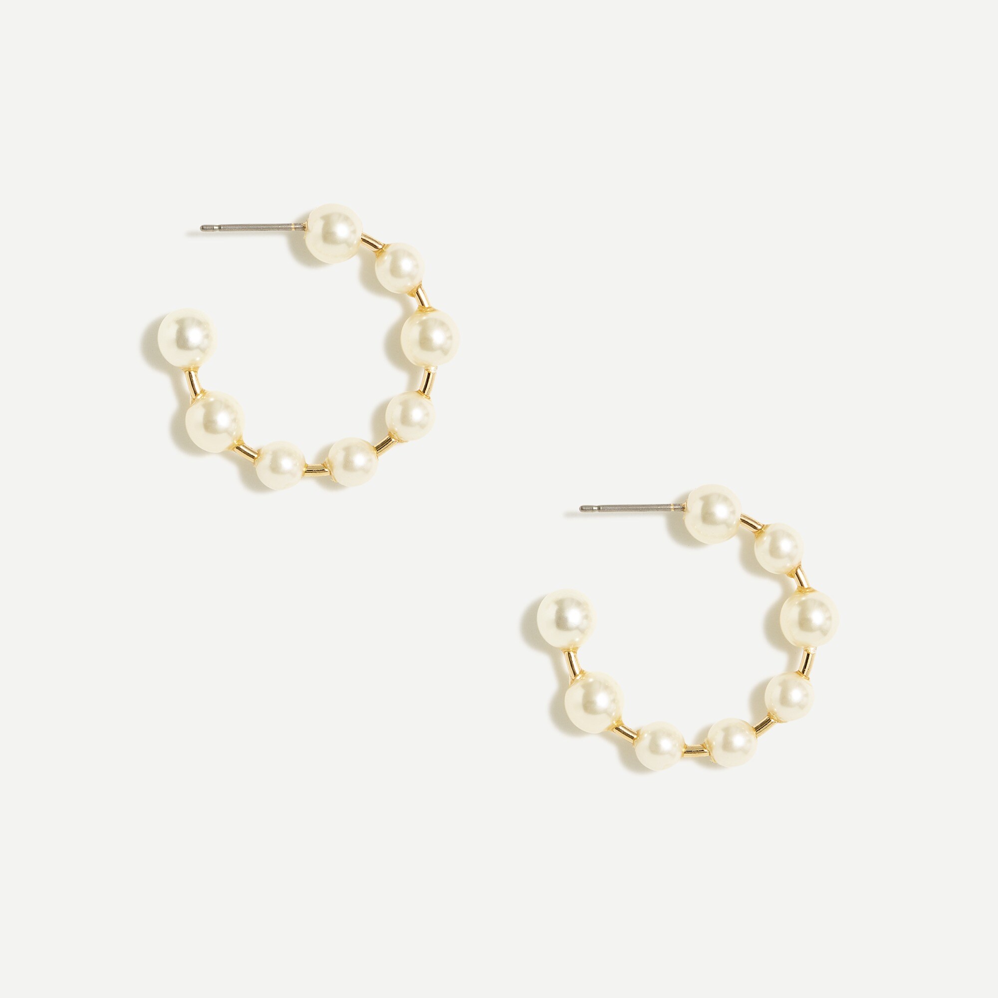 Mixed pearls hoop earrings