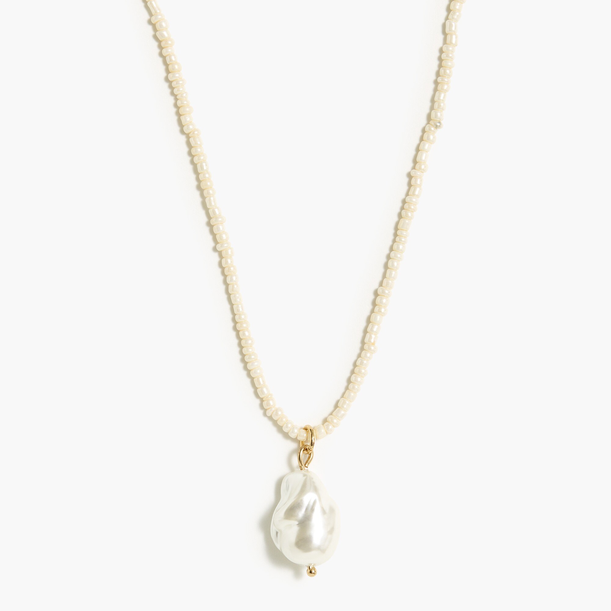 Beaded pendant pearl necklace