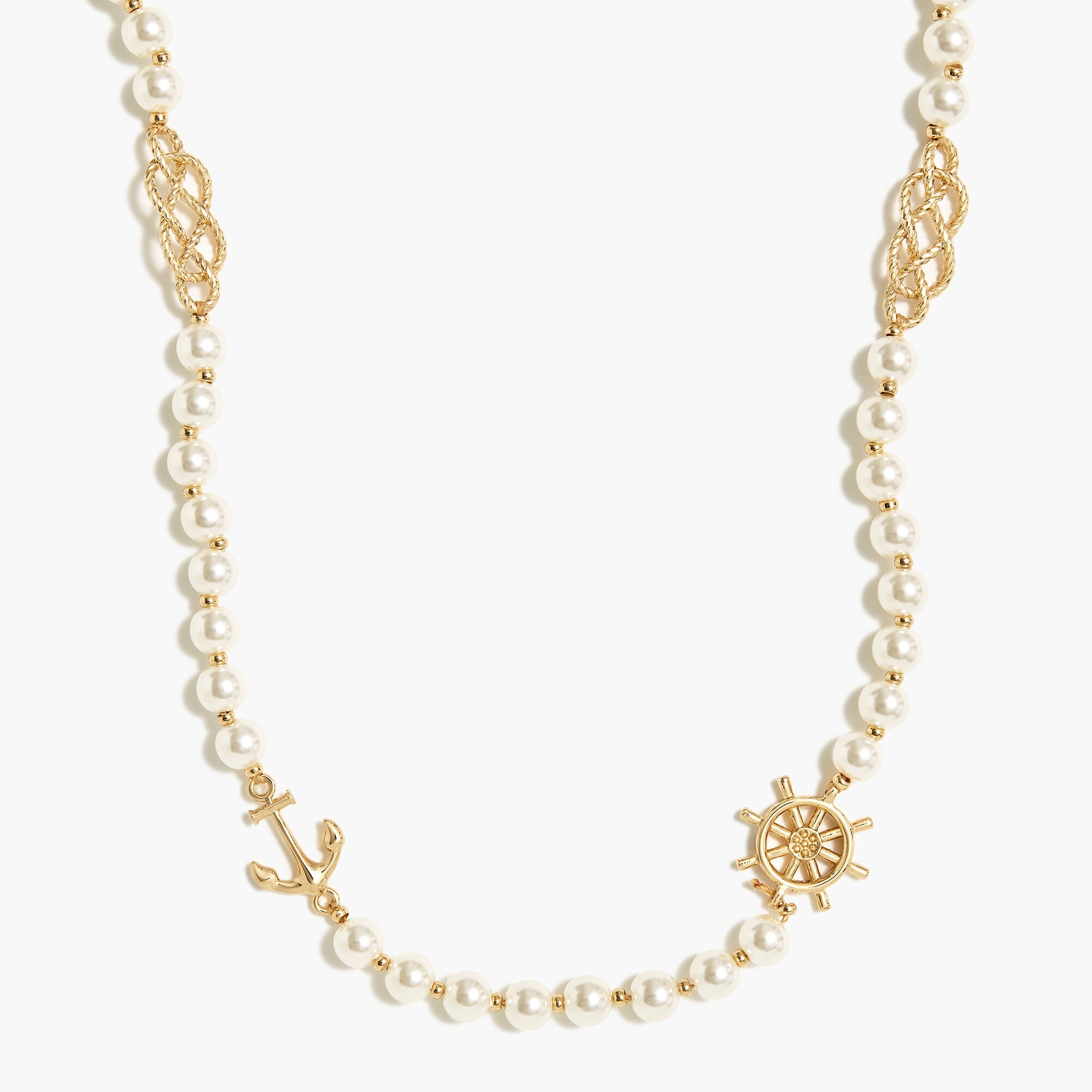 Nautical pendant pearl necklace