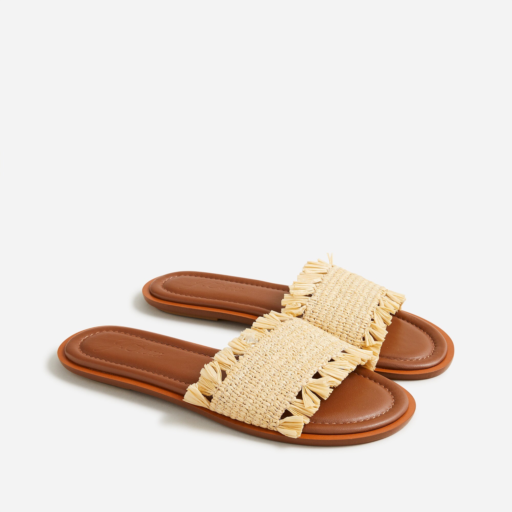 Sorrento woven sandals with raffia fringe