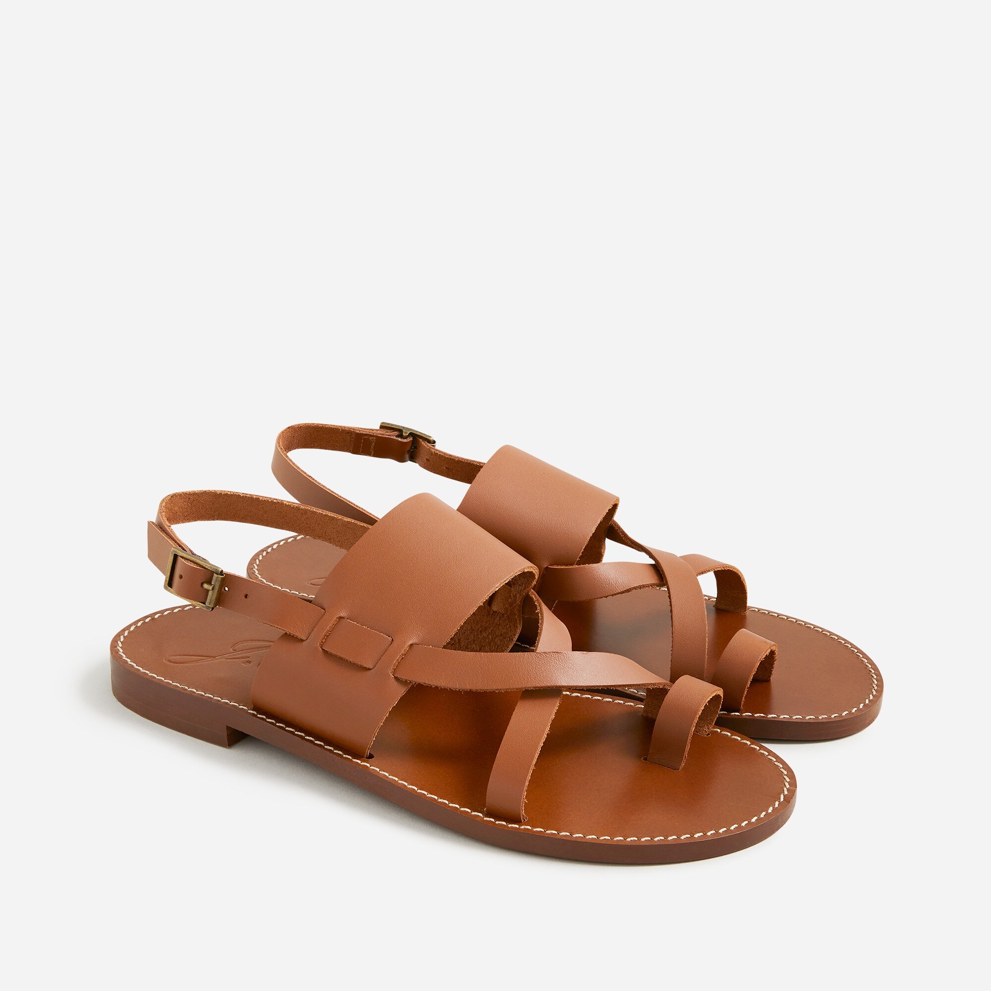 Crisscross slingback sandals in leather