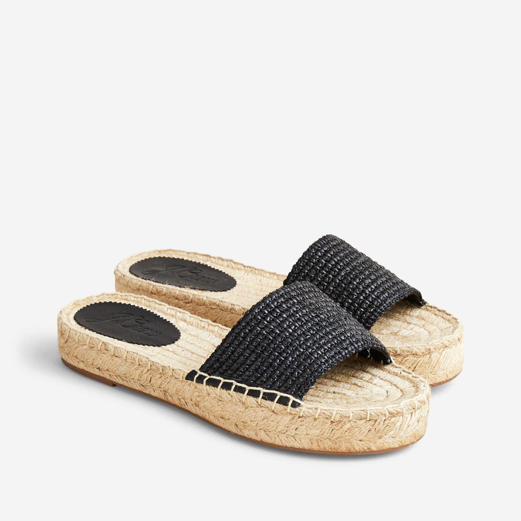Raffia slip-on espadrille sandals