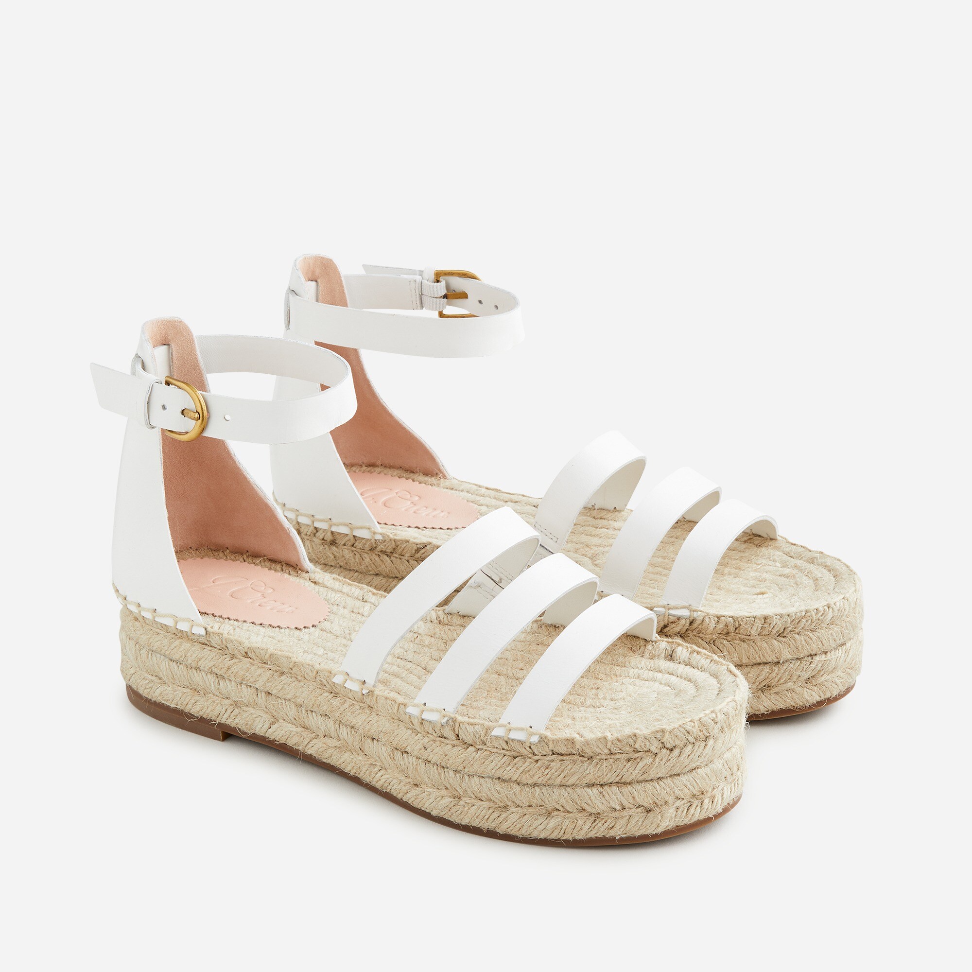 Leather gladiator espadrille sandals