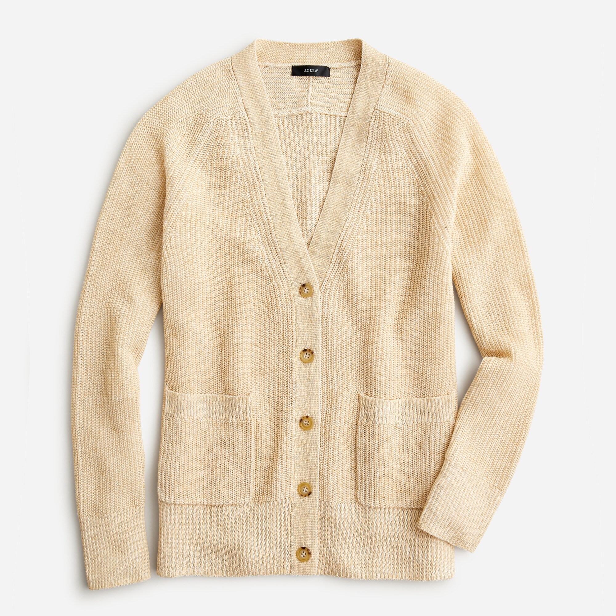 Relaxed cotton-linen blend cardigan sweater