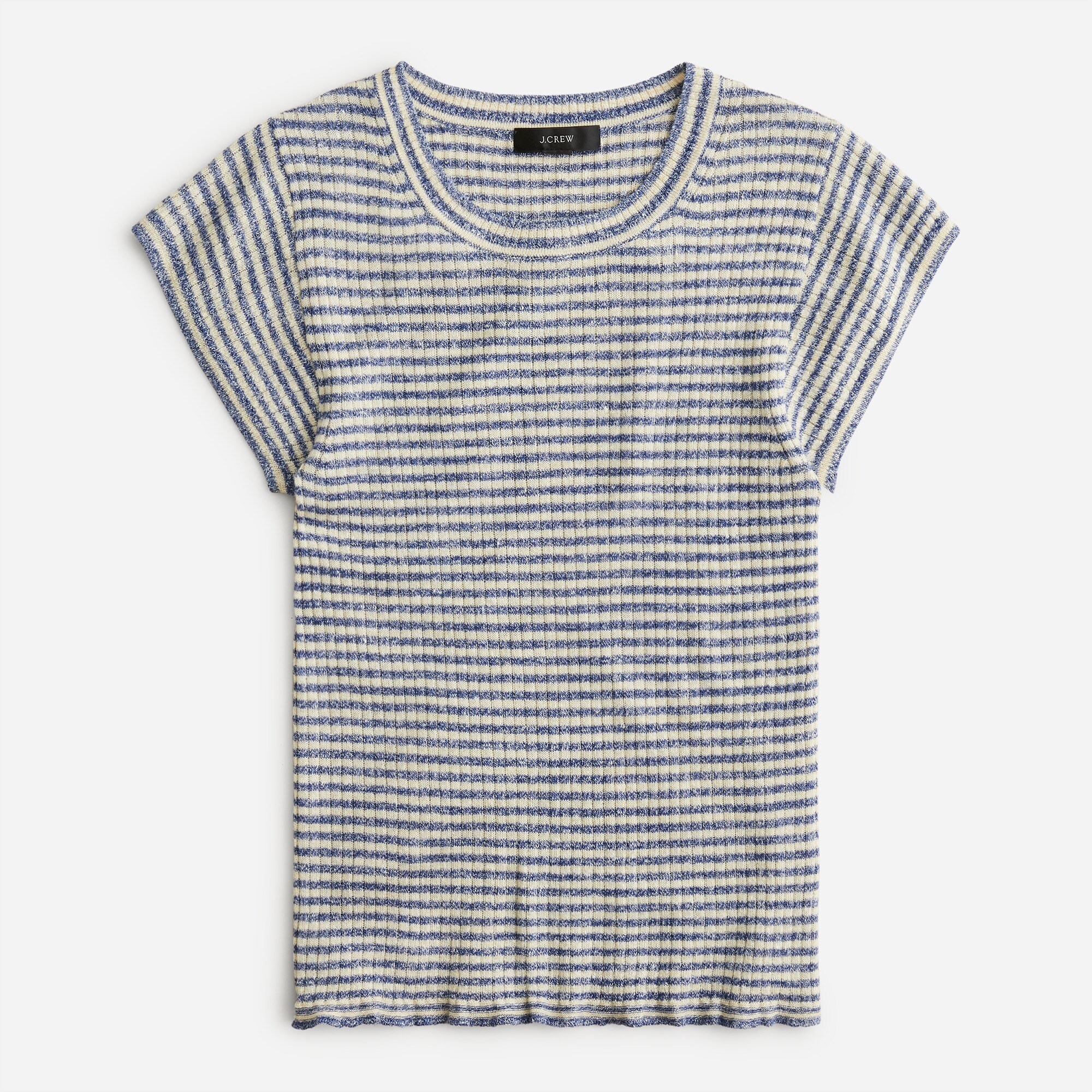 Cap-sleeve sweater-T-shirt in stripe